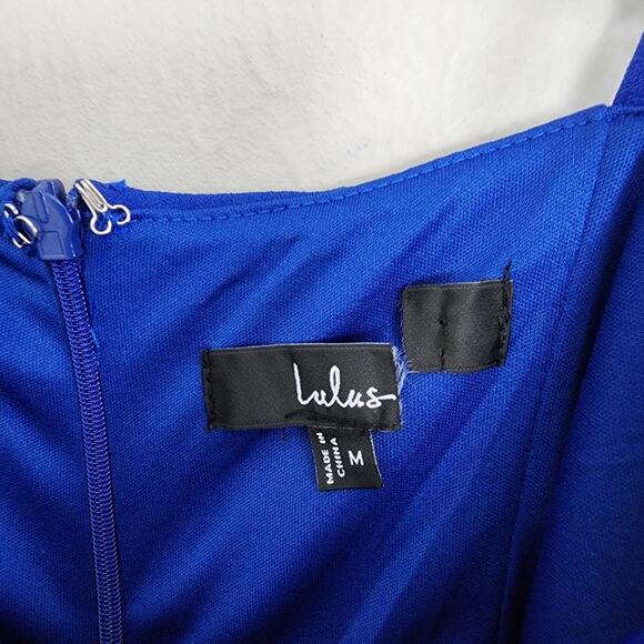 NEW Lulus Compelling Composure Elegant Blue Sleeveless Ruffle Bodycon Mini Dress - Picture 11 of 12